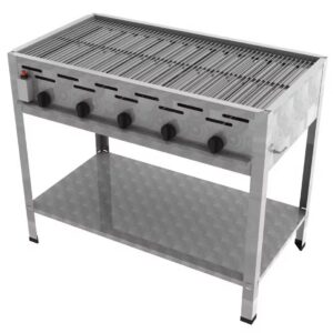 Gastrogrill 5-Flammig - Gerät mit Untergestell und Pfannen