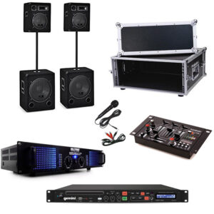 Musik-Sound PA Set - Stereo mit Subwoofer im 19" Rack