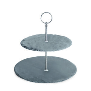 2-stufige Etagere - Naturschiefer