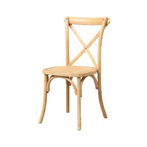 Crossback Holzstuhl - Sitzfläche aus Rattan