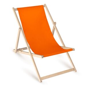 Liegestuhl mit Stoffbespannung - orange