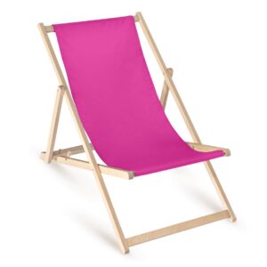 Liegestuhl mit Stoffbespannung - pink