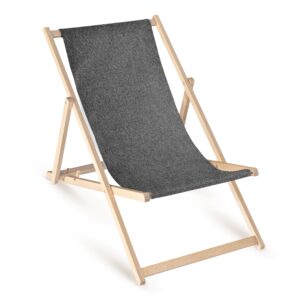 Liegestuhl mit Stoffbespannung - grau